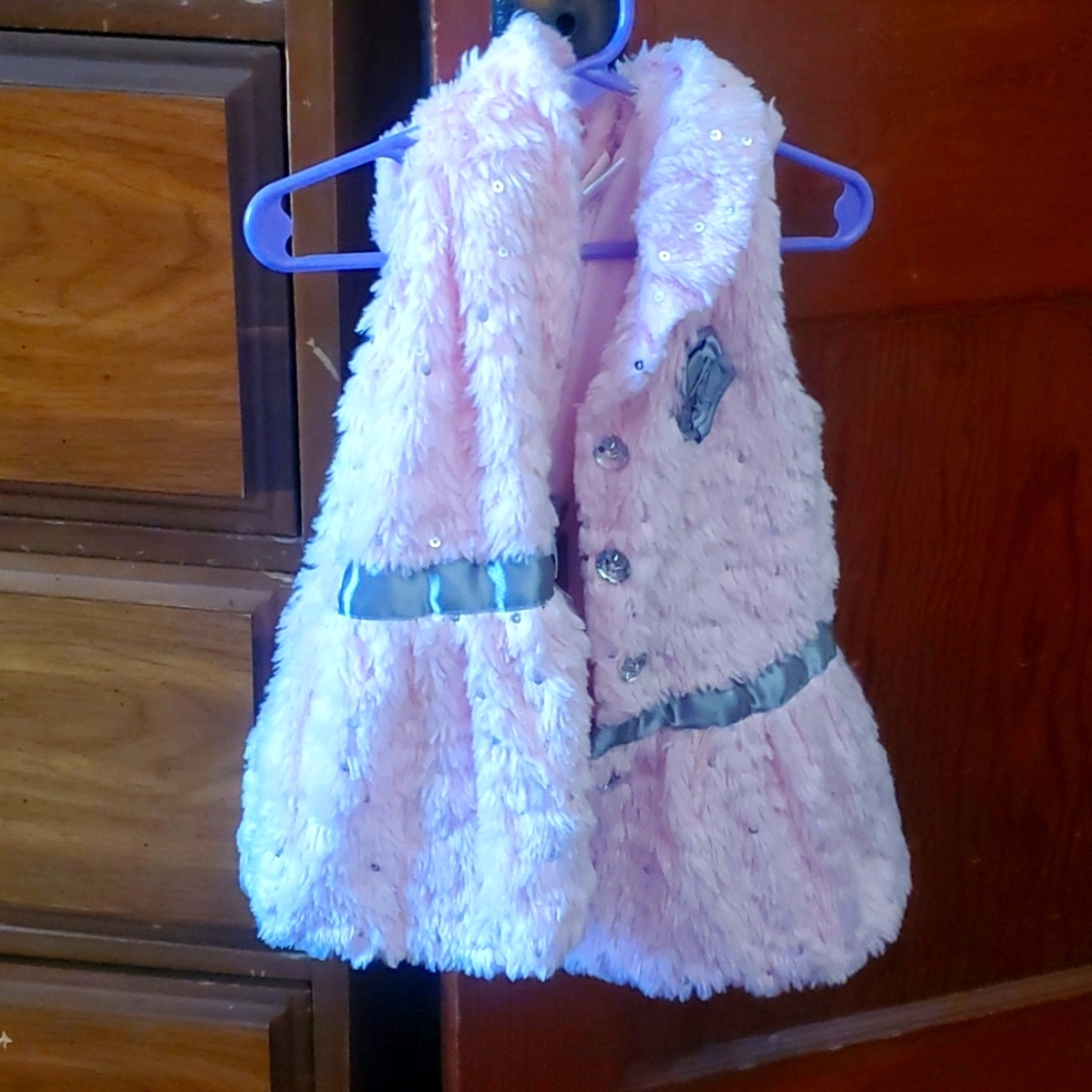 Pink fluffy vest